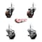 Service Caster 3'' High Temp Glass Filled Nylon 7/16'' Grip Ring Stem Caster Set 2 Brakes, 4PK SCC-GR20S314-GFNSHT-716138-2-TLB-2 - alternate 2